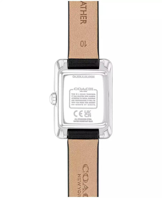 Women's Mara Black Leather Strap Watch, 19 x 26mm