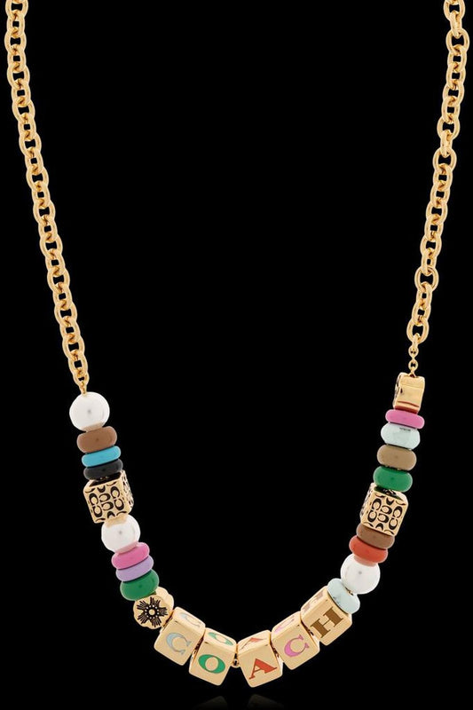 Coach Charm Detailed Chain Necklace