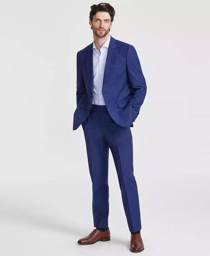 Men Modern-Fit Stretch Solid Nested Suits