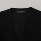 Dolce & Gabbana Elegant Black Silk Blend Waistcoat Vest