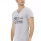 Trussardi Action Gray Cotton Men V-Neck T-Shirt