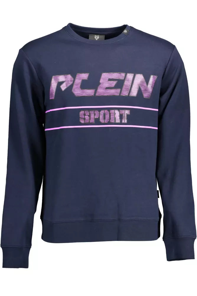 Plein Sport Blue Cotton Men Sweater