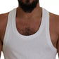 Dsquared² White Cotton Linen Sleeveless Tank T-shirt