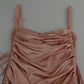 Dolce & Gabbana Pink Spaghetti Strap Bodycon Midi Dress