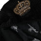 Dolce & Gabbana Black Corduroy Crown Newsboy Hat Men