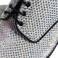 Dolce & Gabbana Silver Leather Rhinestones Derby Dress Shoes