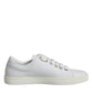 Dolce & Gabbana White Portofino Sacred Heart Sneakers Shoes