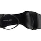Jaida 40S5JDMS1L Sandals Women's Black Leather Ankle Strap VER412