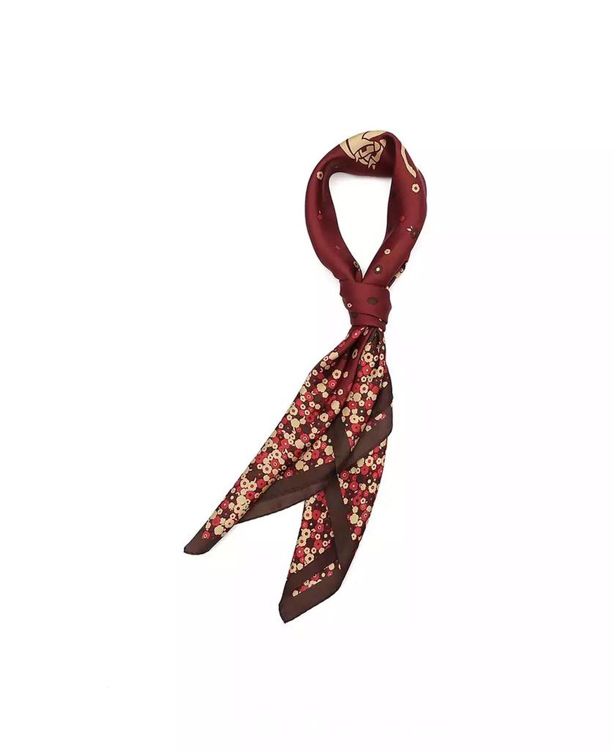 Women's Horse and Carriage Tea Rose Printed Silk Scarf