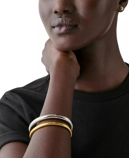 Two-Tone Interlock Cuff Bracelet