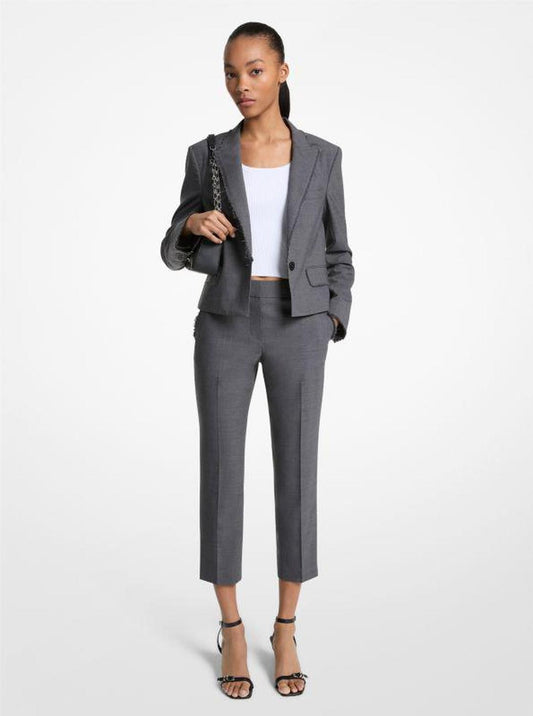 Stretch Wool Cropped Pants