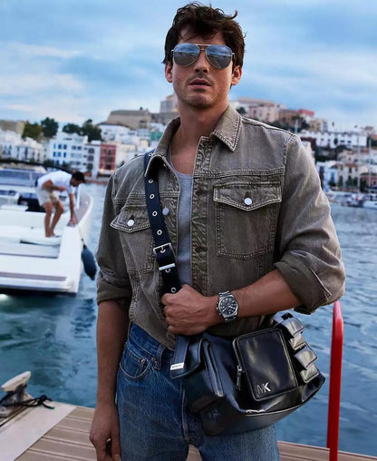 Men's Regular-Fit Pigment-Dyed Denim Shirt Jacket